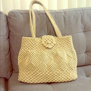 Hand woven tote bag